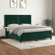 Giroletto a Molle con Materasso Verde Scuro 180x200 cm Velluto 3142980