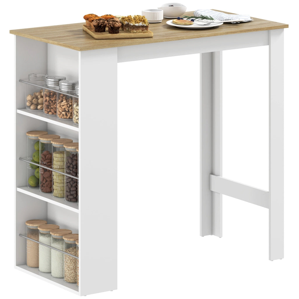 Tavolo alto da cucina ¨C Xylo ¨C 3 ripiani, effetto quercia chiaro e bianco, 112x57x106 cm