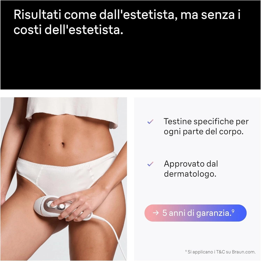 Braun Skin I·Expert Epilatore Luce Pulsata Smart, Depilatore Corpo Donna, Alternativa Laser Peli Donna, Include Pochette, Rasoio Venus, Luce Pulsata Braun, 4 Testine Viso E Corpo, PL7387