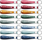 Set di 12 Chiavi con Citazioni Motivazionali - Materiale Siliconico - Anello Metallico - Adatto come Regalo di Squadra