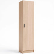 Armadio Con 1 Anta Armadietto Dispensa Mobile Multiuso Salvaspazio Con Ripiani Regolabili Anta Reversibile Ideale Per Cucina Ripostiglio Bagno Terrazzo 37 x 37 x 180 Cm Rovere