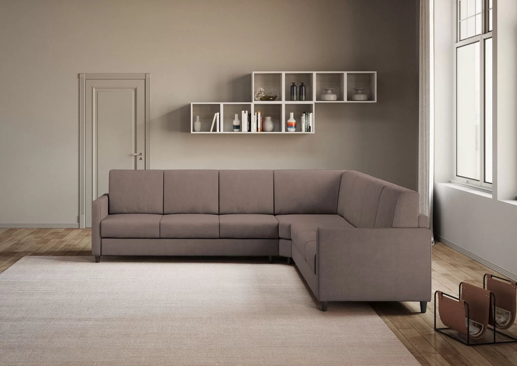 Divano karay 3 posti  (tre sedute da 60cm) + angolo + divano 3 posti (tre sedute da 60cm) misure esterne l.281x281 | talpa - Mobili 2G