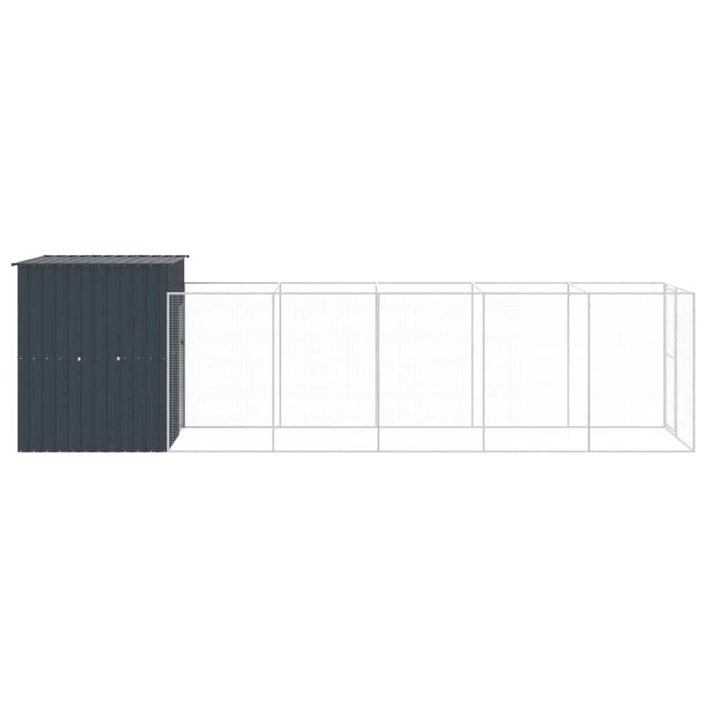 Cuccia per cani con recinto 165 x 659 x 181 cm antracite 02_0043474