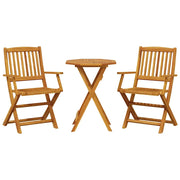 Set Bistr¨° Pieghevole 3pz | Set Salotto da Giardino in Legno Massello di Acacia