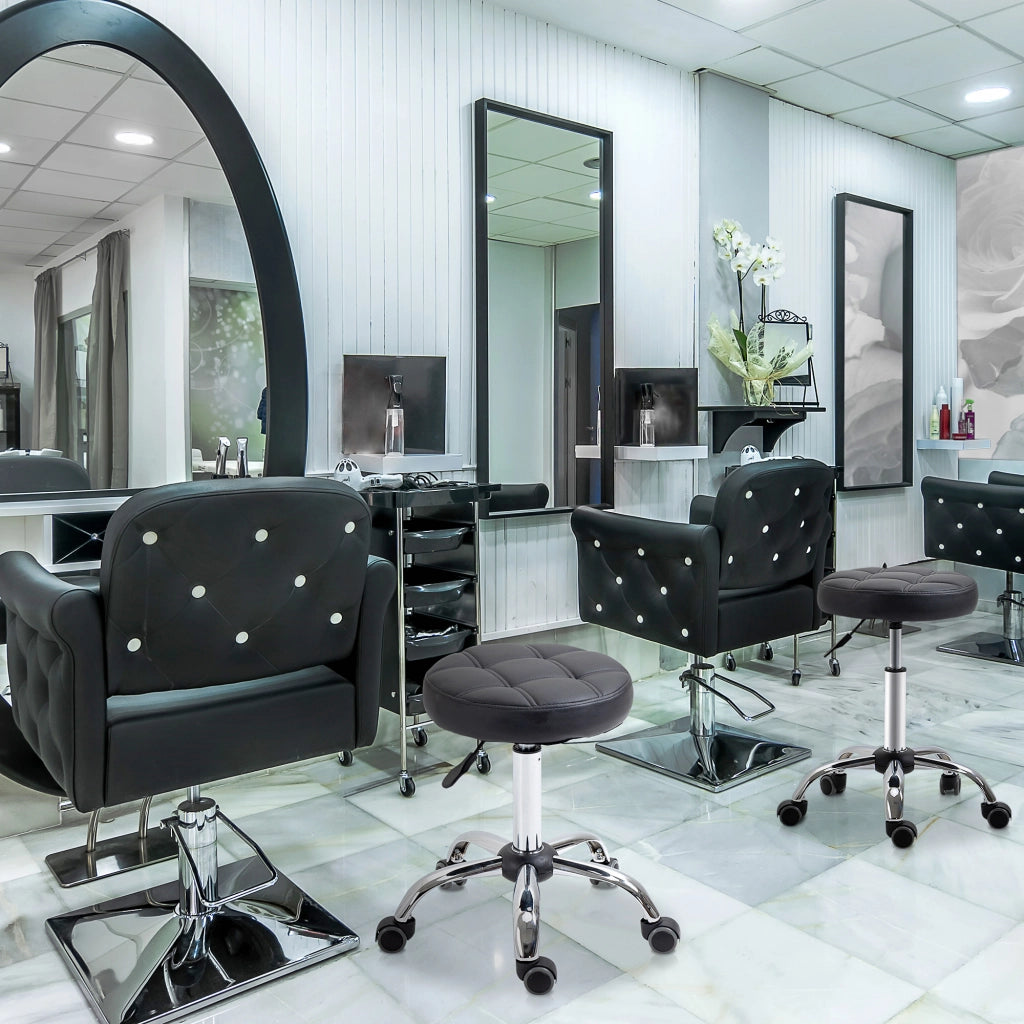 Set di 2 sgabelli girevoli regolabili in altezza ¨C Minimal ¨C Nero, 48-63 cm