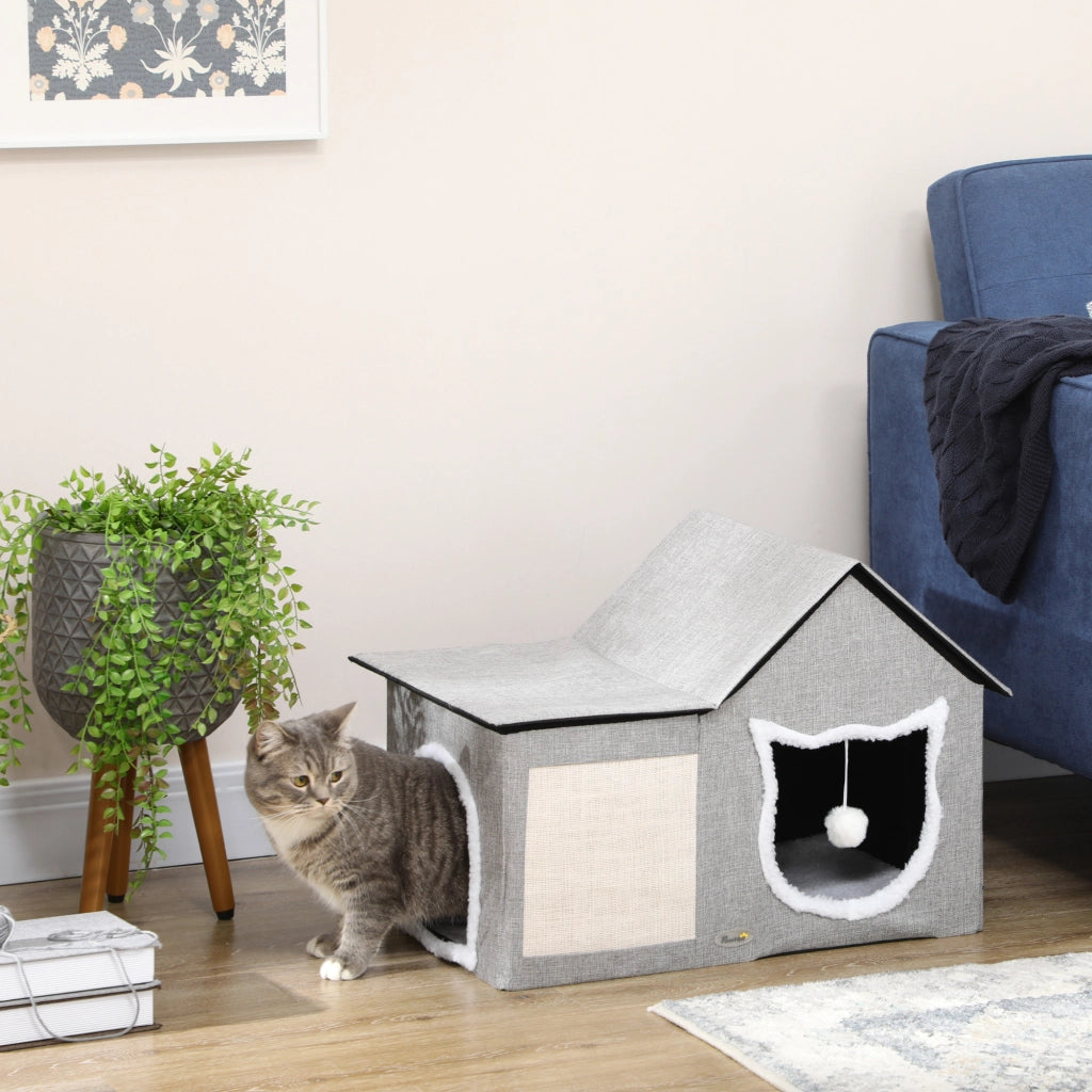 Casetta per Gatti con Zona Graffi ¨C zephmum ¨C 65x41x45.5 cm