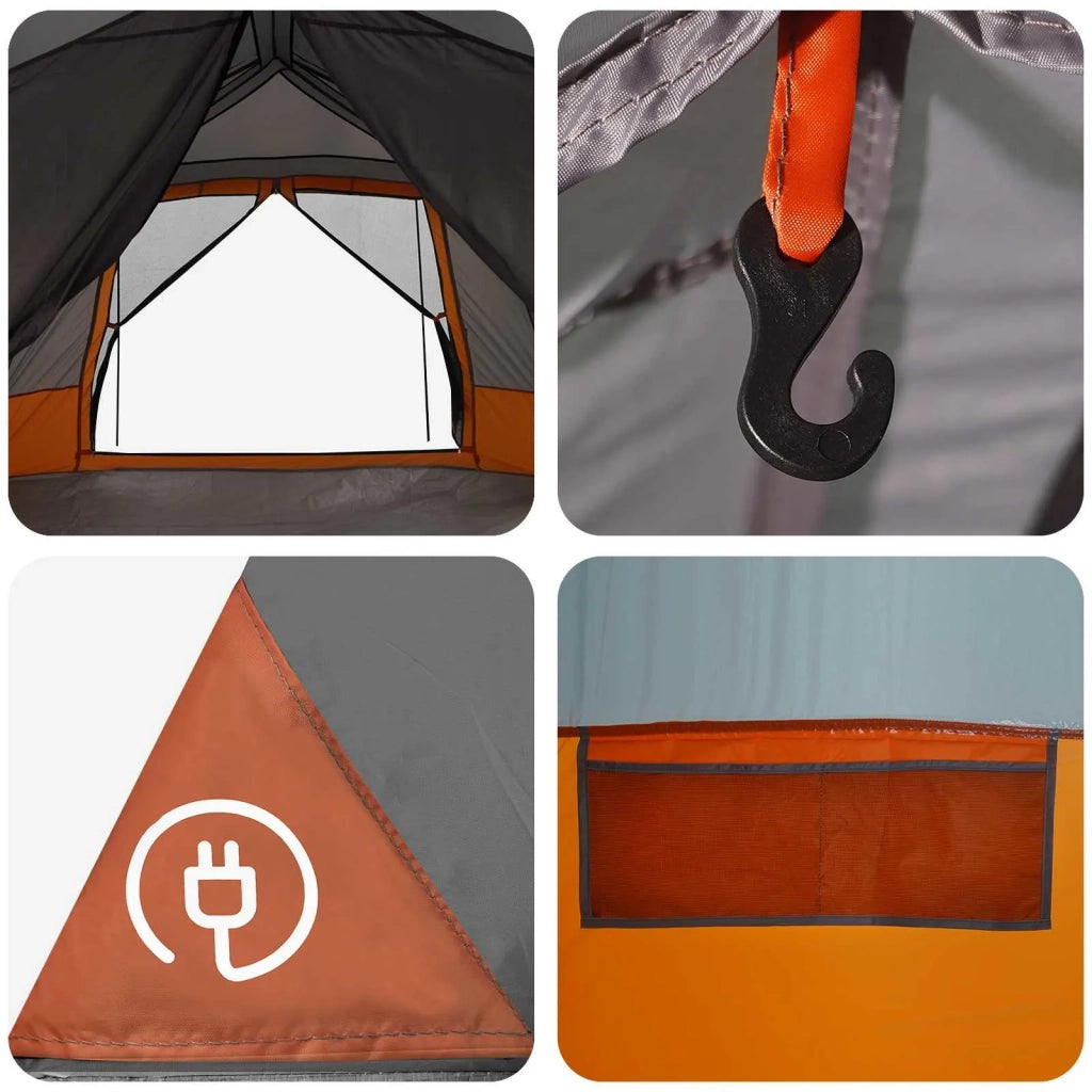 Tenda Istantanea Grigio e arancione 8 persone 42017486