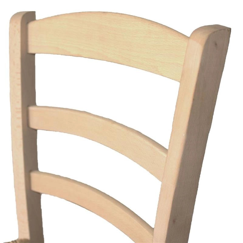 SEDIA IN LEGNO COLORE NATURALE 44×42×87 CM MODELLO PAESANA CON SEDUTA IN PAGLIA GREZZA E SCHIENALE ALTO - 2PZ