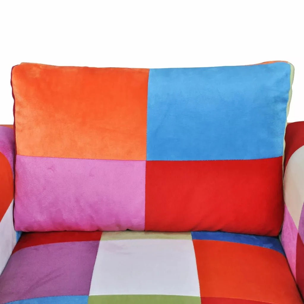 Poltrona poltrona lounge design divano club di design cubo da soggiorno con tessuto patchwork cromato 1102040/3