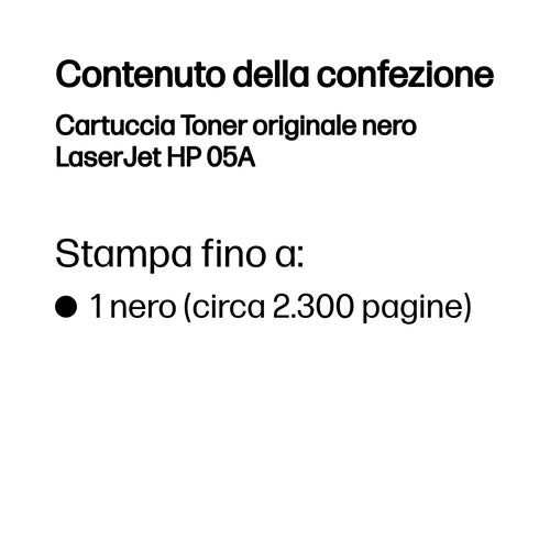 HP Cartuccia Toner originale nero LaserJet 05A