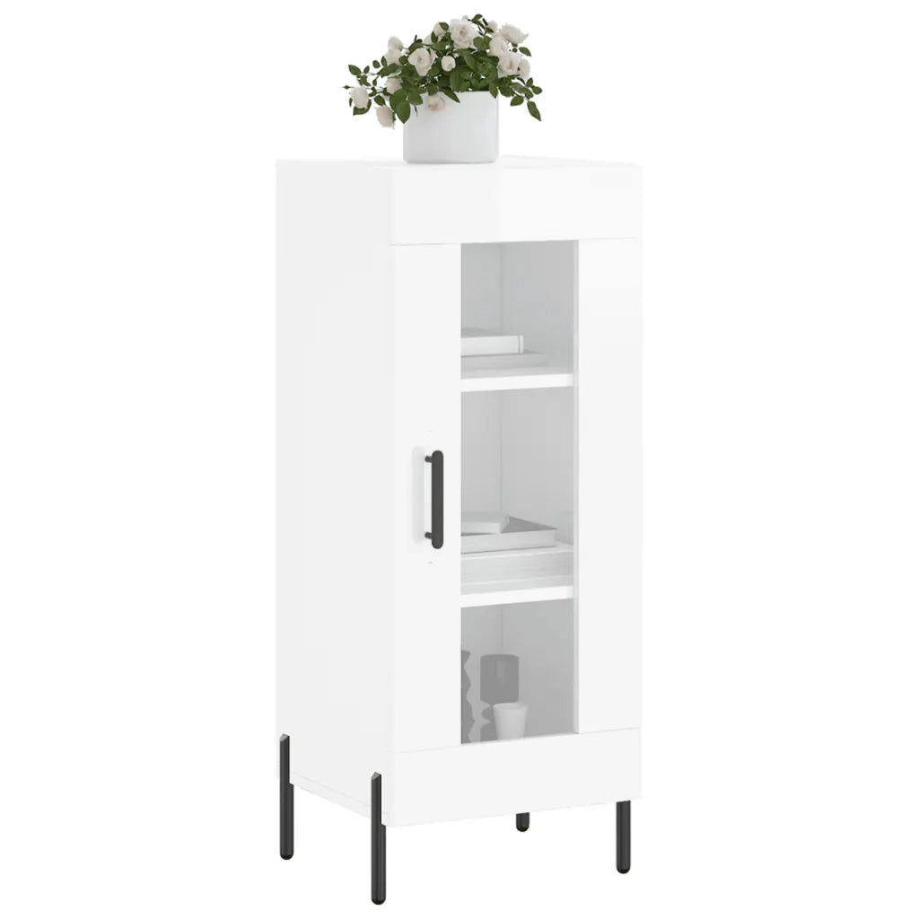 Credenza-Buffet-Armadio da cucina Bianco Lucido 34,5x34x90 cm in Legno Multistrato 882921