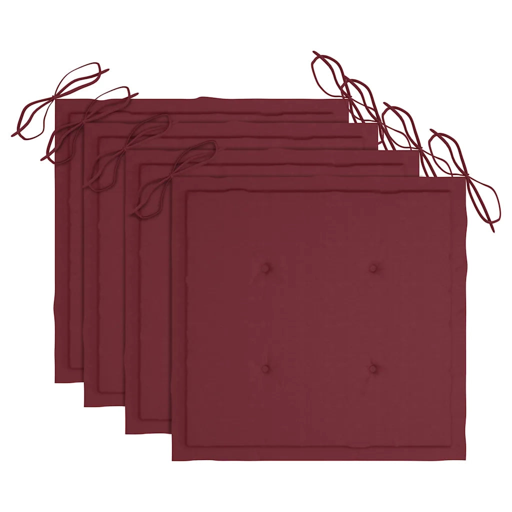 Sedie da Giardino Pieghevoli 4 pz con Cuscini Massello Acacia 3064626