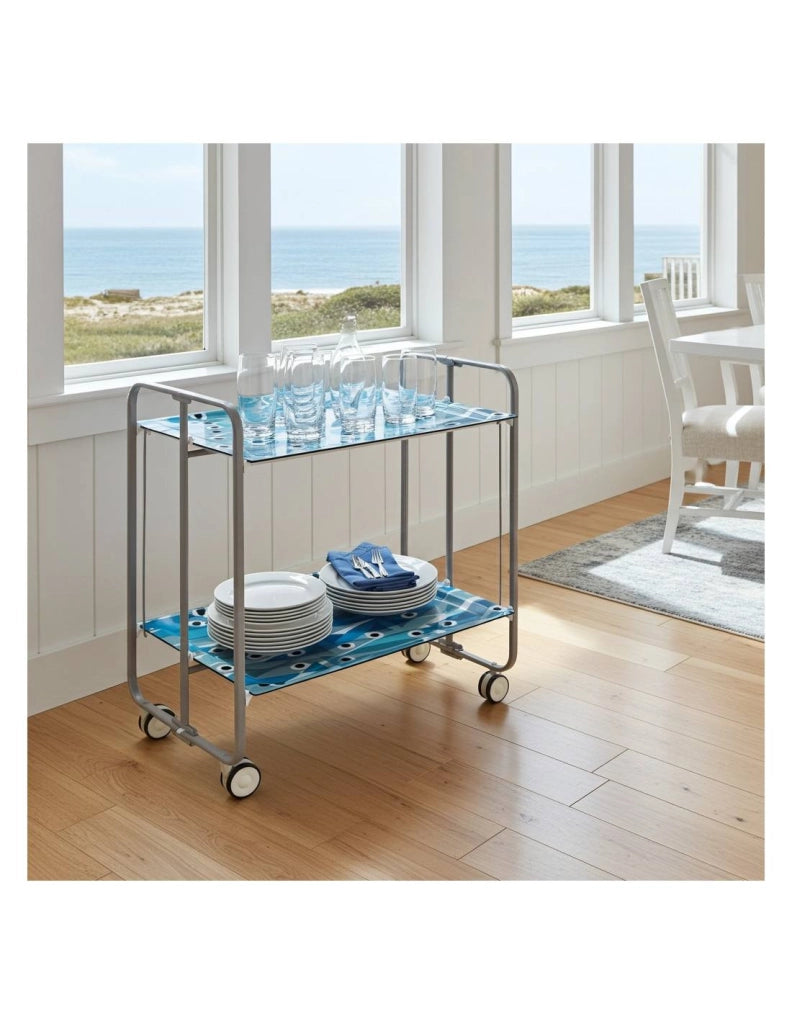 Carrello da cucina pieghevole grigio con ruote BAUHAUS 2 ripiani