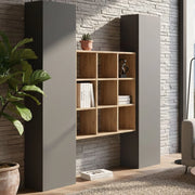 Madia Acerenza, Credenza 16 Ripiani Made in Italy, 40x30x180h cm Nero Antracite