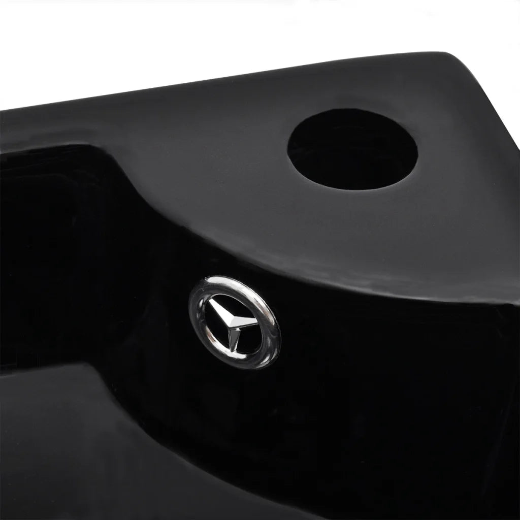 Lavandino con Troppopieno 45x32x12,5 cm Nero 141924