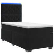 Letto box spring con materasso Nero 100 x 200 cm Velluto 3455056