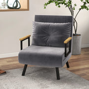 POLTRONA LETTO Reclinabile 63x73x81 cm Grigio Scuro Effetto Velluto