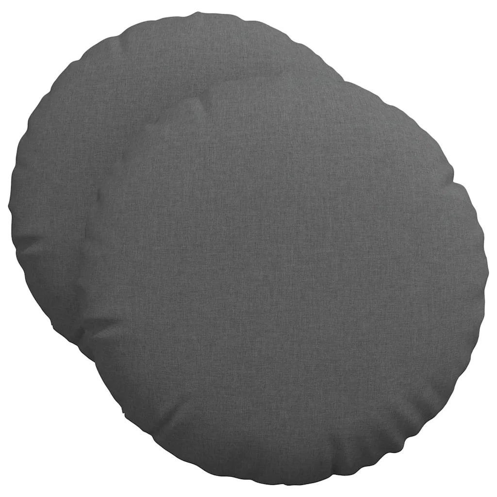 Cuscini per Seduta 2 pcs Grigio scuro Ø50 x 19 cm Tessuto