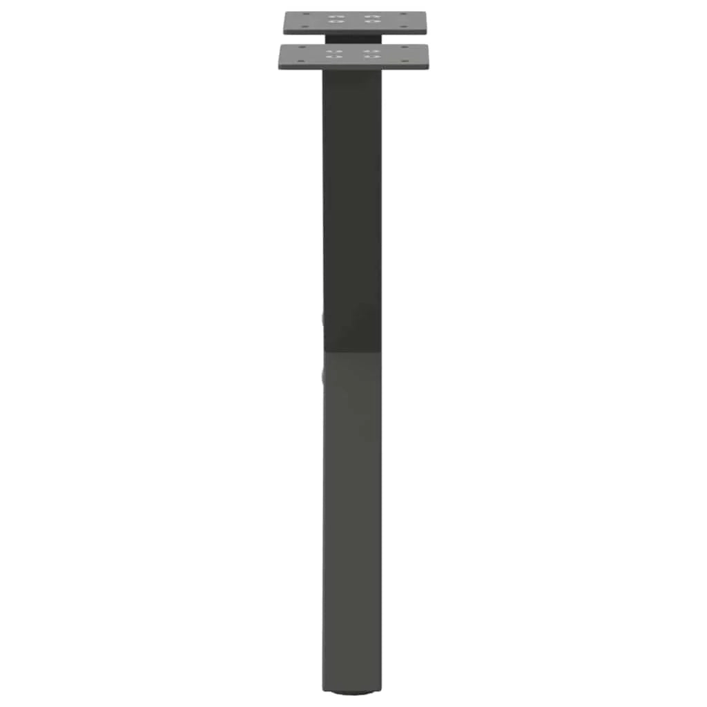 Set di 2 gambe per tavolino a forma di X 38 x 42-43 cm con piedini regolabili design moderno in acciaio antracite 02_0057168