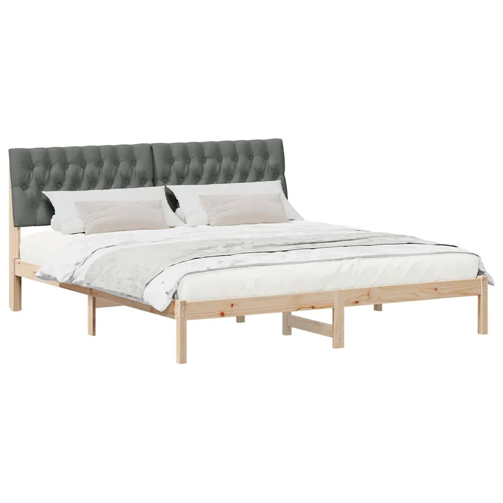 Letto con Testiera Rivestita con testiera Marrone 180 x 200 cm 3394384