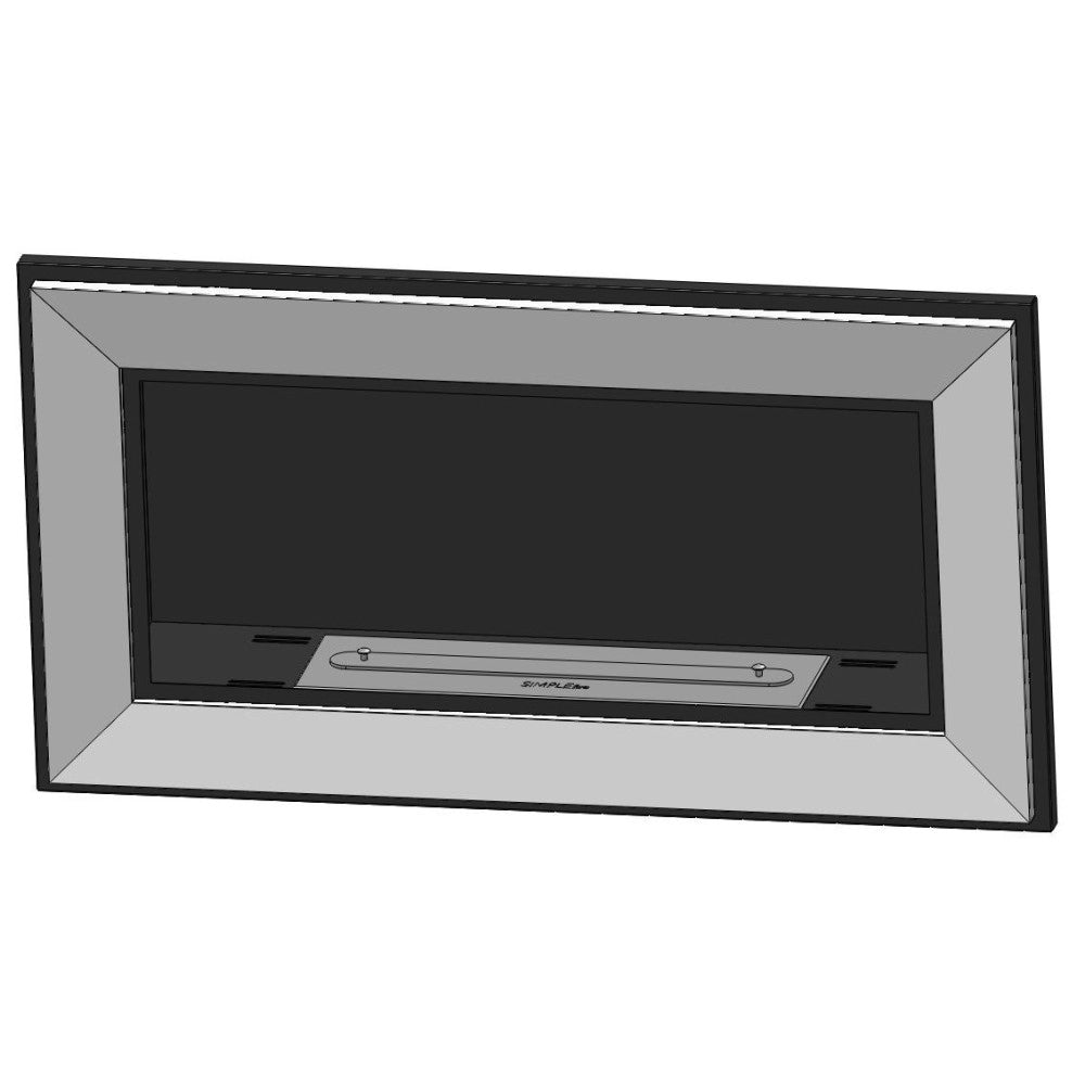 Caminetto a Bioetanolo Frame 900 SimpleFire da incasso con Vetro - Nero Opaco