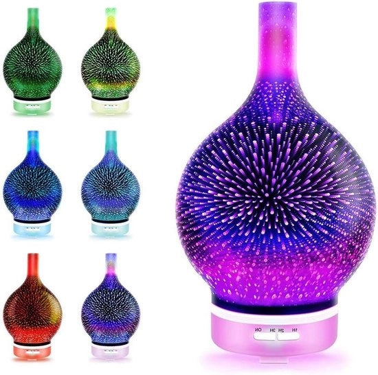 Diffusore di aria umidificante con illuminazione LED e terapia aromatica, diffusore di oli ultrasonico