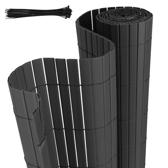 Schermo per giardino in PVC - separazione balcone e giardino - schermo per terrazza e giardino - grigio 0,8x5m