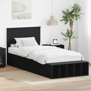 Struttura del letto-Giroletto Nero 90 x 190 cm Legno multistrato 434446