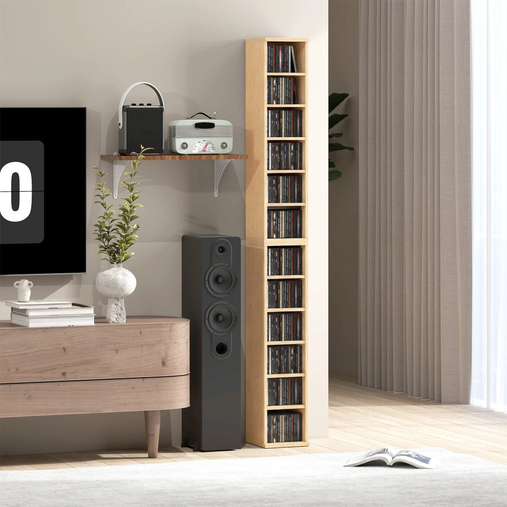 Armadio per CD e DVD ¨C Zephmum ¨C Legno naturale 21x22.5x88.5 cm
