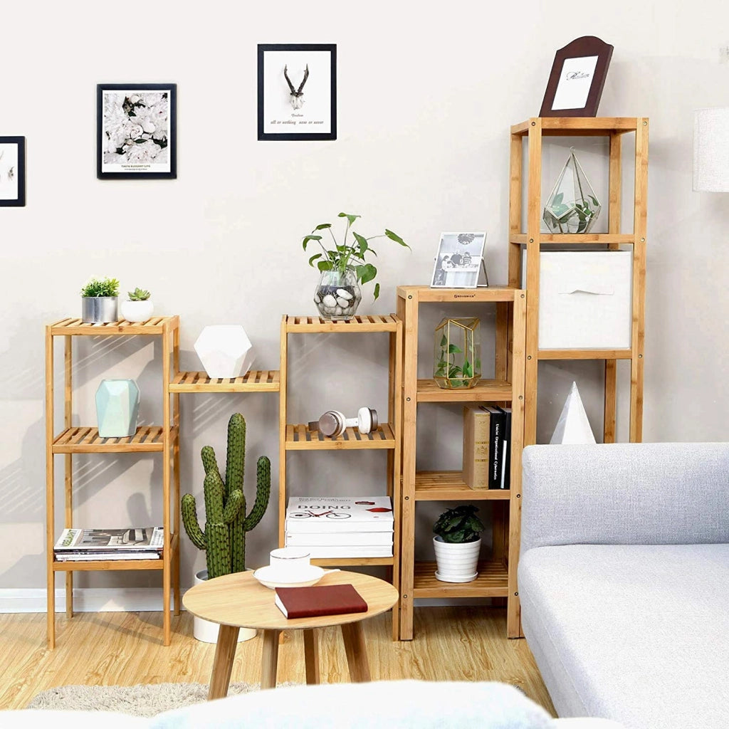 Valora BAMBOO SHELF Mensola salvaspazio in bambù naturale per il bagno