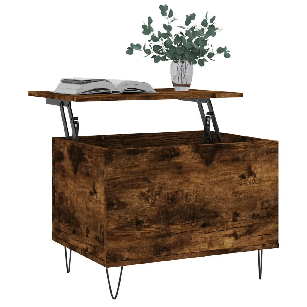 Tavolino da Salotto Rovere Fumo 60x44,5x45 cm Legno Multistrato 830953