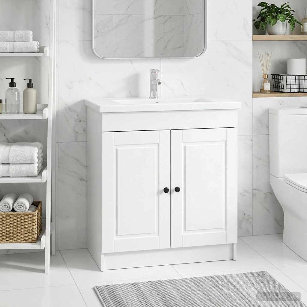 Mobiletto da bagno sotto il lavello Bianco Lucido 890078