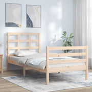 Giroletto con Testiera Single-Struttura Letto in Legno Massello 148955