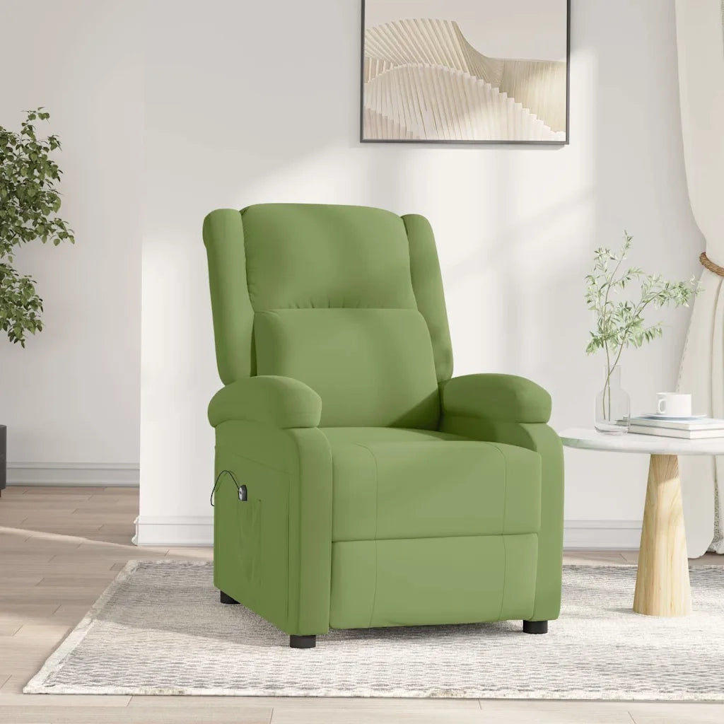 Divano Sedia-Poltrona Reclinabile Elettrica Verde Chiaro in Velluto 107038
