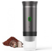 Caffè Espresso da Viaggio - 12 Volt - Capsule Caffè - Caffè Macinato - Cucchiaini - Caricabile - Macchina da Caffè Portatile
