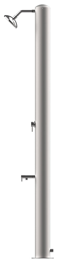 Doccia Solare da Giardino 28L Miscelatore e Lavapiedi Tevere X Satinato