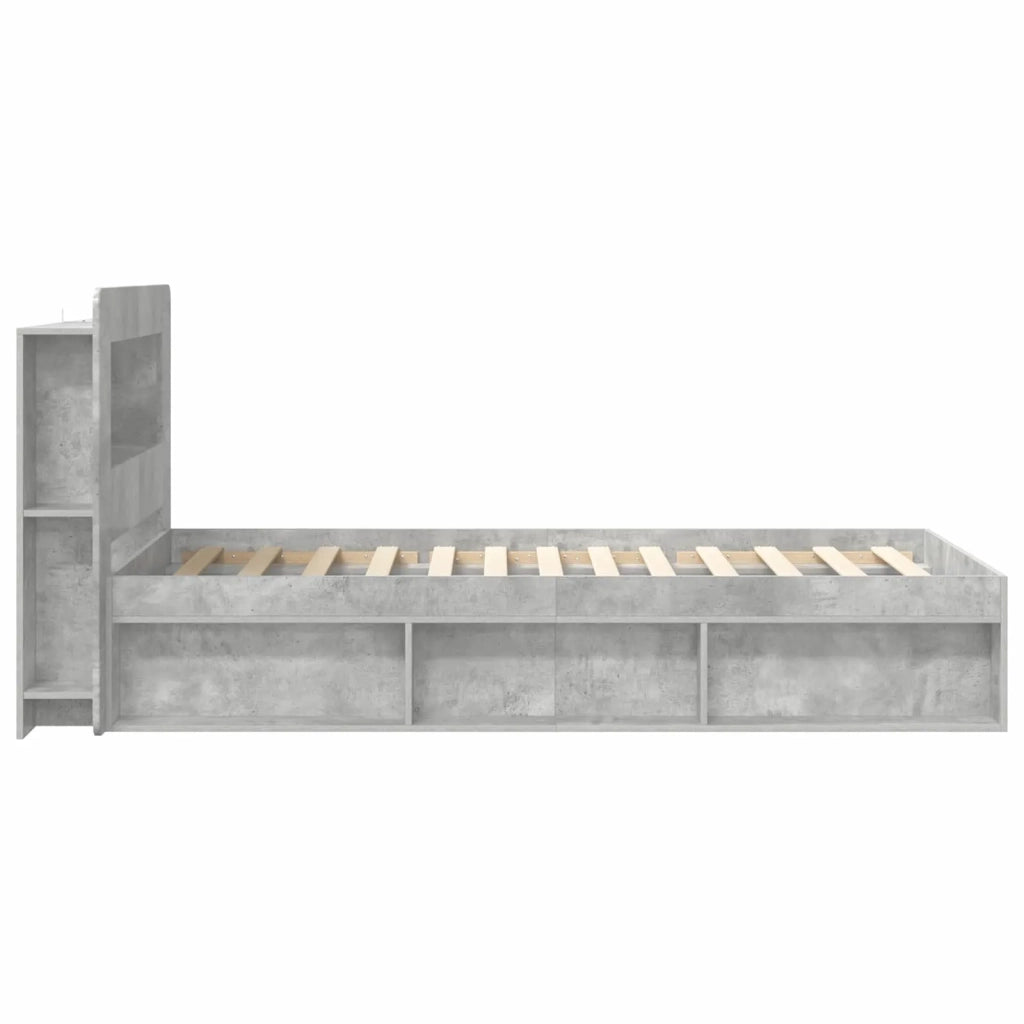 Telaio del letto con storage Grigio Cemento 100 x 200 cm