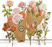 Set di fiori di carta DIY per decorazione di madreperla: bouquet di rose, tulipani e Camellia