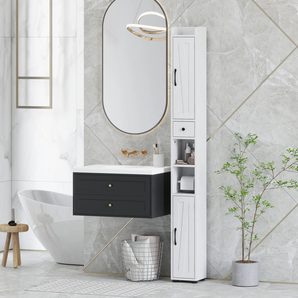 Armadio da bagno colonna ¨C zephmum ¨C bianco 20x20x185cm