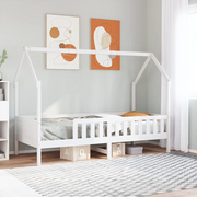 Giroletto Casetta Bambini Bianco 80x200 cm Legno Massello Pino 850705
