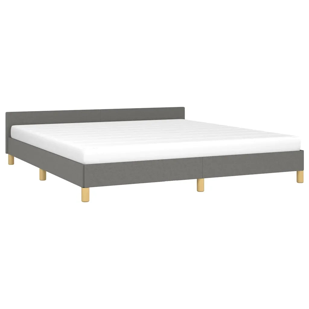Letto matrimoniale | Letto per adulti | Giroletto senza Materasso Grigio Scuro 160x200 cm Tessuto