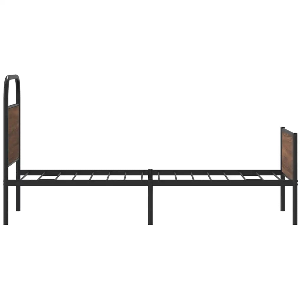 Letto singolo | Letto per adulti | Giroletto senza Materasso Rovere Marrone 80x200cm in Truciolato