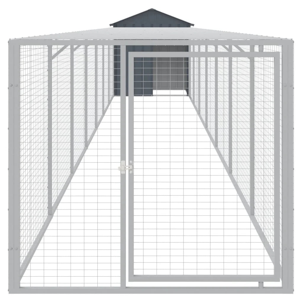 Recinto per pollaio con recinto per galline 117 x 813 x 123 cm in acciaio zincato antracite 02_0043949
