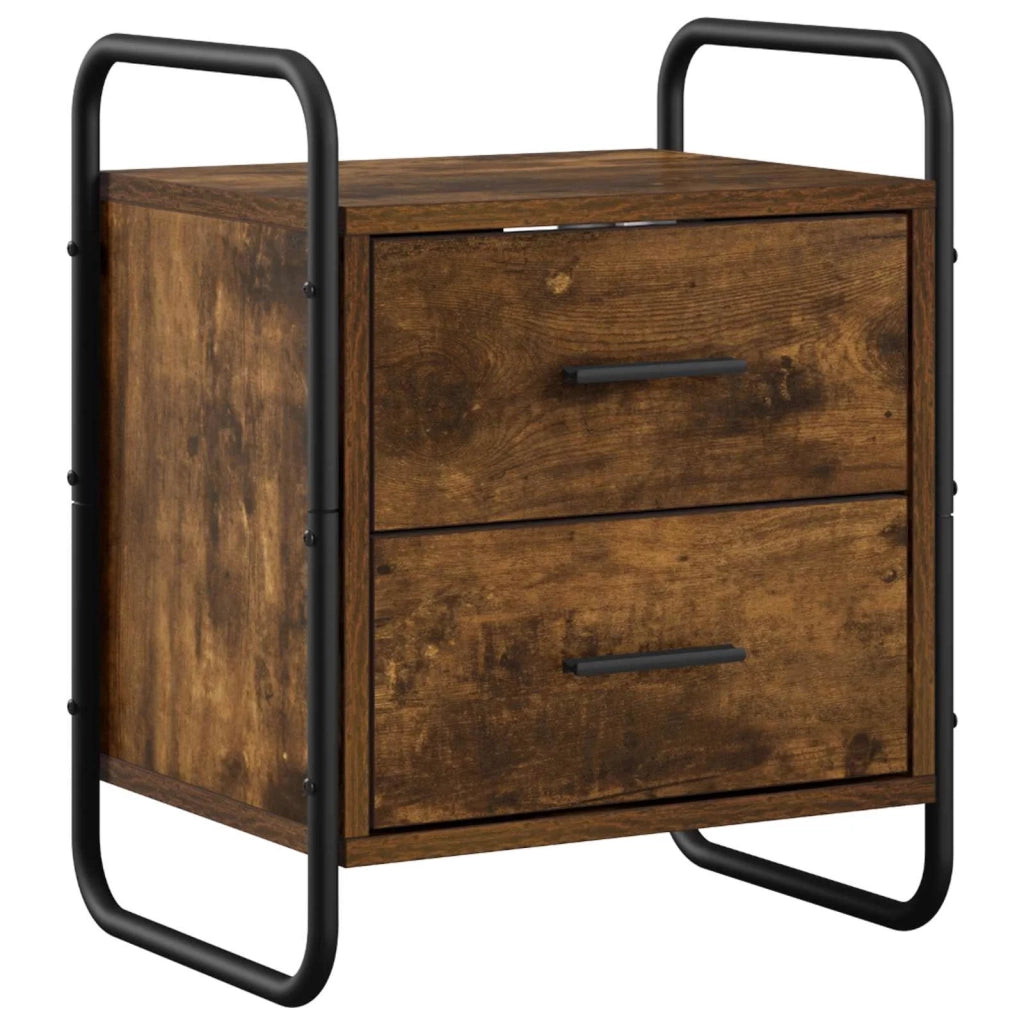 Mobiletto da Letto Appeso Rovere Fumo 40 x 30 x 50 cm 8013546