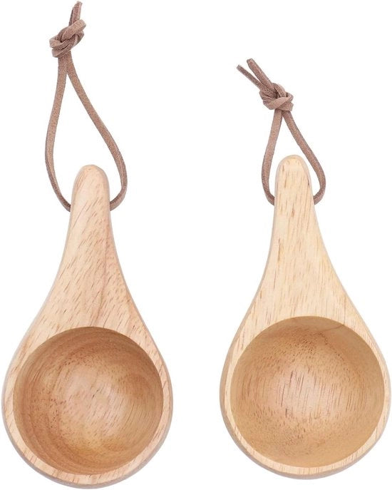 Set di 2 tazze in legno Kuksa portatile moka scandinava Lapponia con cordino moka in legno artigianale stile finlandese antico per campeggio escursioni survival
