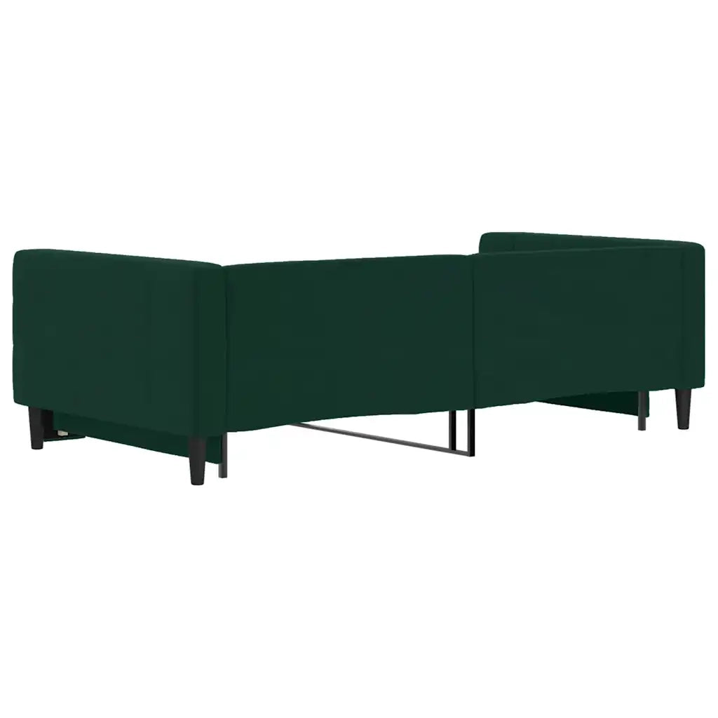 Divano Letto con Letto Estraibile Verde Scuro 100x200cm Velluto 3196700