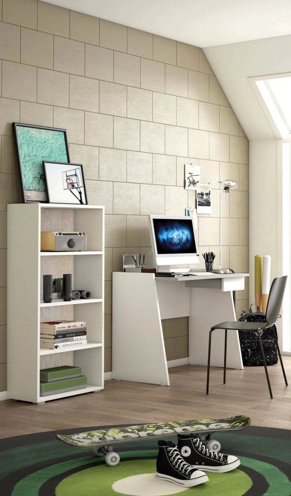 Biblioteca Aky, Libreria 3 Ripiani Made in Italy, 60x30x130h cm Bianco