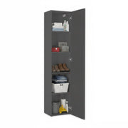 Marco, Armadio Multiuso 2 Ante 4 Ripiani Made in Italy, 30x180h cm Nero Antracite