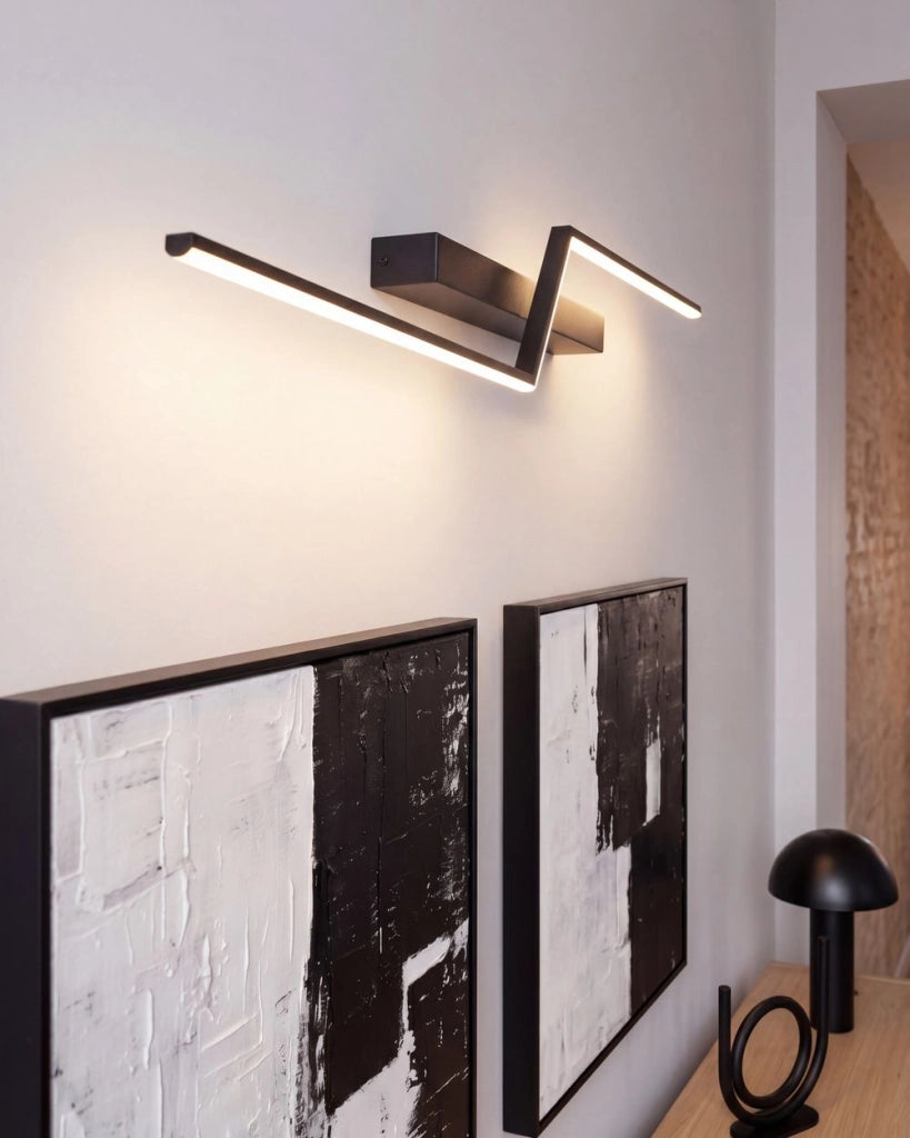 Lampada da tavolo nera con specchio  LED in metallo orizzontale stile moderno Noceda