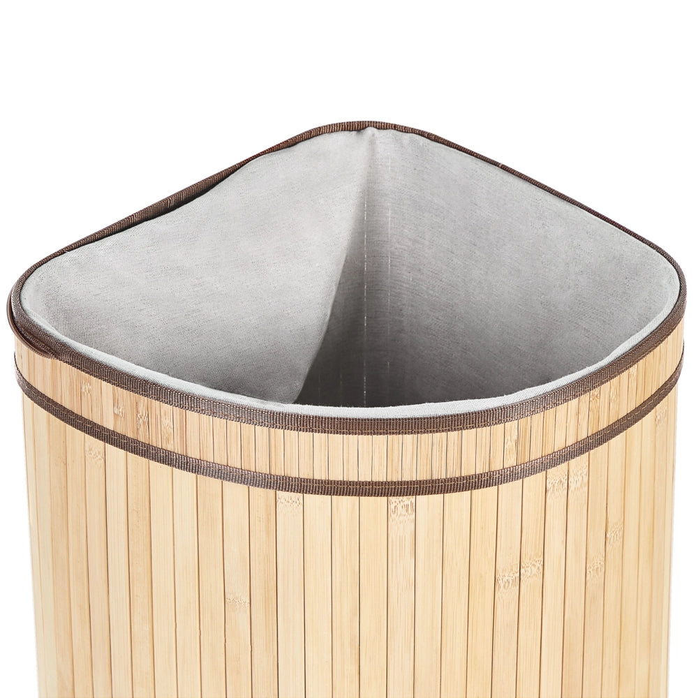 Cestino portaoggetti in bambù marrone chiaro  con coperchio Cestino per biancheria Accessori pratici lavanderia bucato